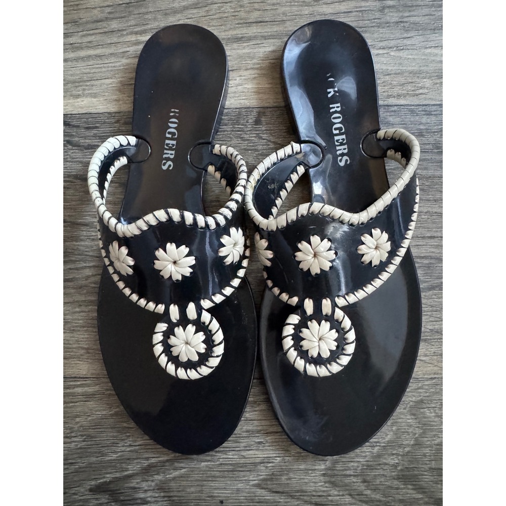 Jack Rogers Black‎ Jelly Thong Sandals Size 7